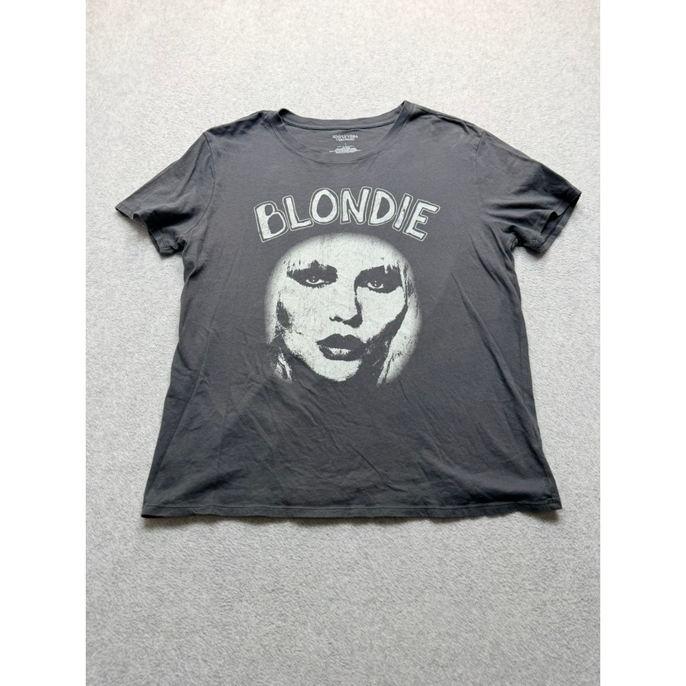 Simply Vera Vera Wang Blondie Graphic Tee Gray Cotton T-Shirt Large
